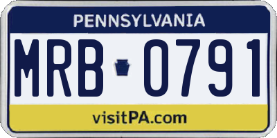 PA license plate MRB0791
