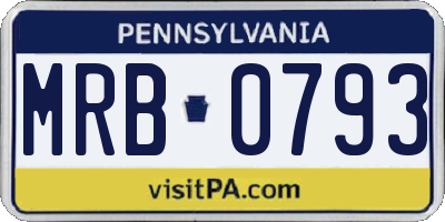 PA license plate MRB0793