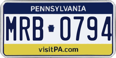 PA license plate MRB0794