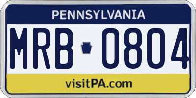 PA license plate MRB0804