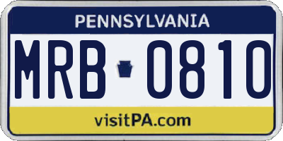 PA license plate MRB0810