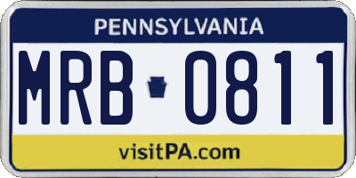 PA license plate MRB0811