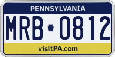 PA license plate MRB0812