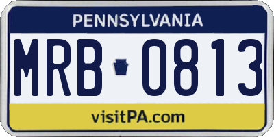 PA license plate MRB0813