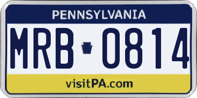 PA license plate MRB0814