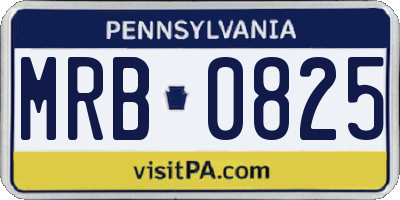 PA license plate MRB0825