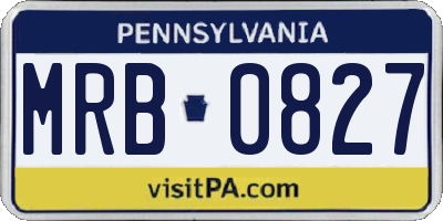 PA license plate MRB0827