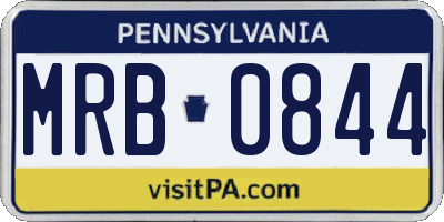 PA license plate MRB0844