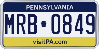 PA license plate MRB0849
