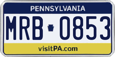 PA license plate MRB0853
