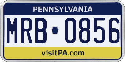 PA license plate MRB0856