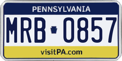 PA license plate MRB0857
