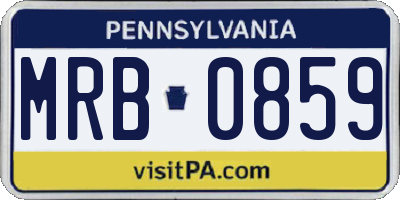 PA license plate MRB0859