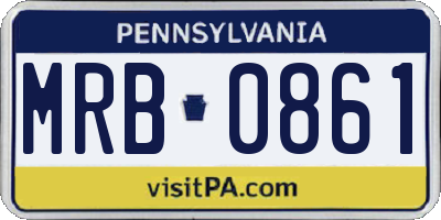 PA license plate MRB0861