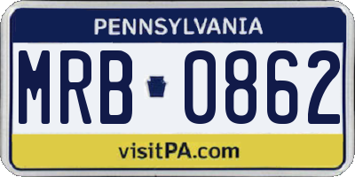PA license plate MRB0862