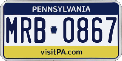 PA license plate MRB0867