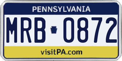 PA license plate MRB0872