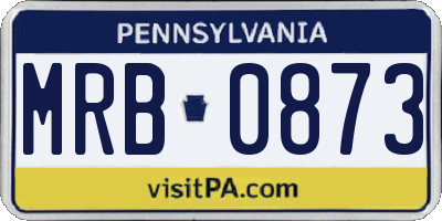 PA license plate MRB0873