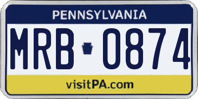 PA license plate MRB0874