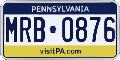 PA license plate MRB0876