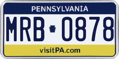 PA license plate MRB0878