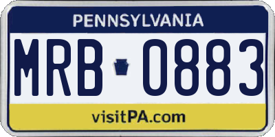 PA license plate MRB0883