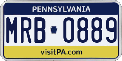 PA license plate MRB0889