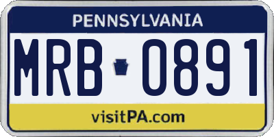 PA license plate MRB0891