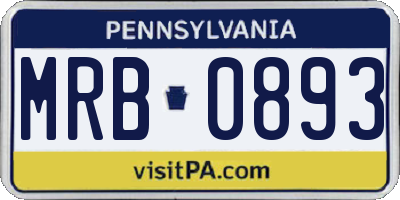 PA license plate MRB0893