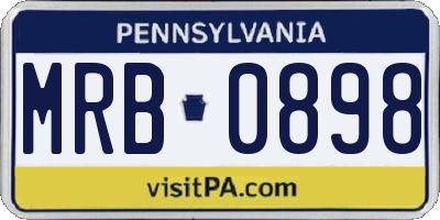 PA license plate MRB0898