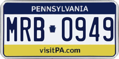 PA license plate MRB0949