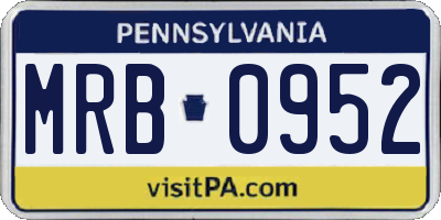 PA license plate MRB0952