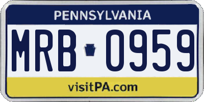 PA license plate MRB0959