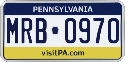 PA license plate MRB0970