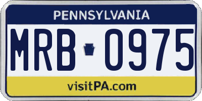 PA license plate MRB0975