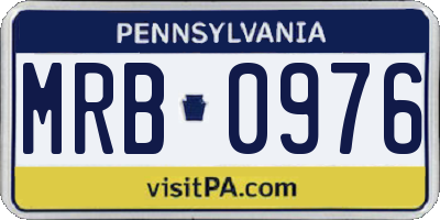 PA license plate MRB0976