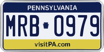 PA license plate MRB0979