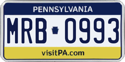 PA license plate MRB0993