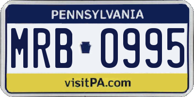 PA license plate MRB0995