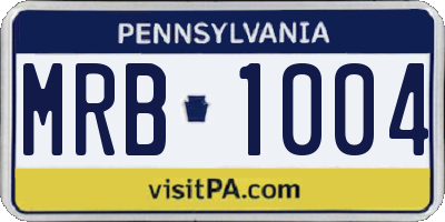 PA license plate MRB1004