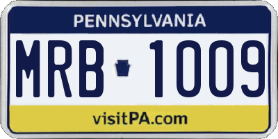 PA license plate MRB1009
