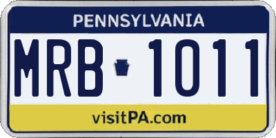 PA license plate MRB1011
