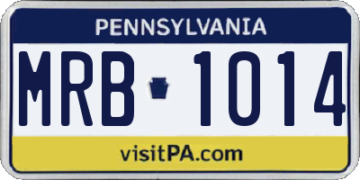 PA license plate MRB1014