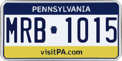 PA license plate MRB1015