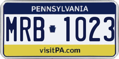 PA license plate MRB1023