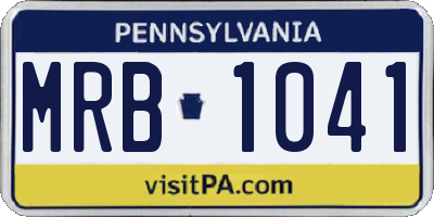 PA license plate MRB1041