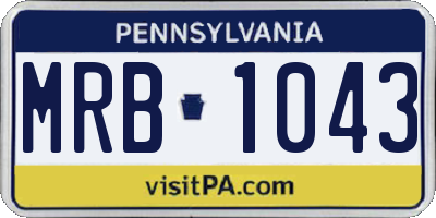 PA license plate MRB1043