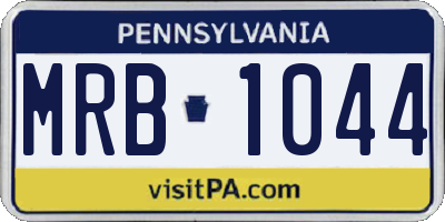 PA license plate MRB1044