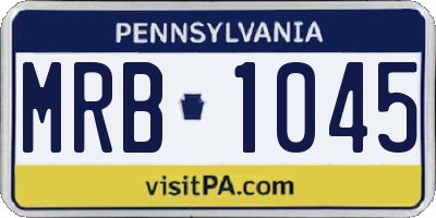 PA license plate MRB1045