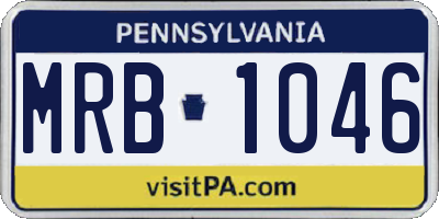 PA license plate MRB1046